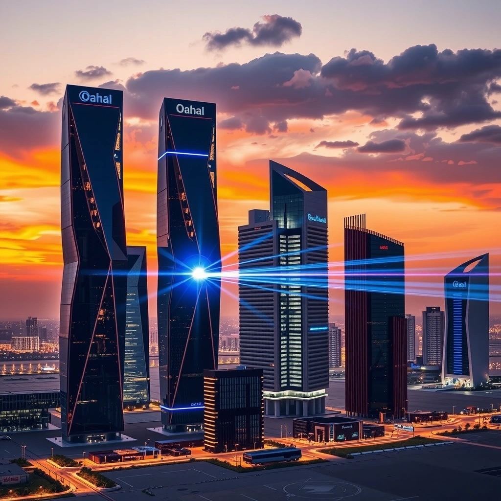 Doha Skyline with 5G Connectivity